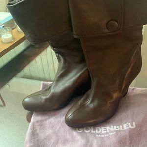 Brand New Leather Boots with dust bag - Made in Italy